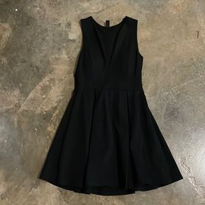 Black cocktail dress v cut front